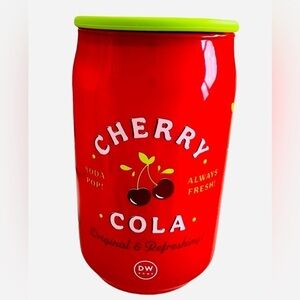 DW Home Cherry Cola Soda Pop Scented Candle Red Ceramic Jar 6.2oz🍒